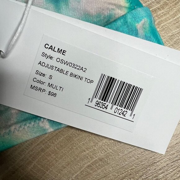 NWT Calme Johnny Was Multi Tie Dye Bikini Top Adjustable Molded Cups Small - Picture 5 of 8